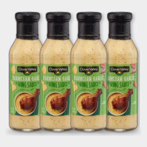 4 Bottles Clover Valley Wing Sauce, Parmesan Garlic, 12 fl oz