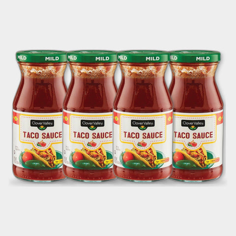 4 Bottles Clover Valley Mild Taco Sauce, 16 oz