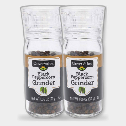 2 Jars Clover Valley Black Pepper Grinder, 1.06 oz