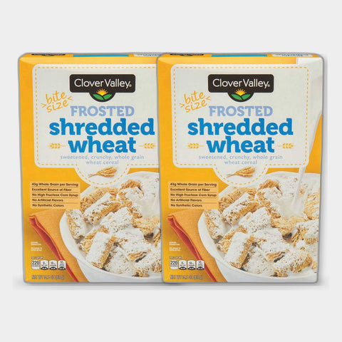 2 Boxes Clover Valley Frosted Shredded Wheat Cereal, 14.5 oz