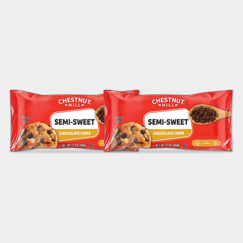 2 Bags Chestnut Hill Semi-Sweet Chocolate Chips, 12 oz