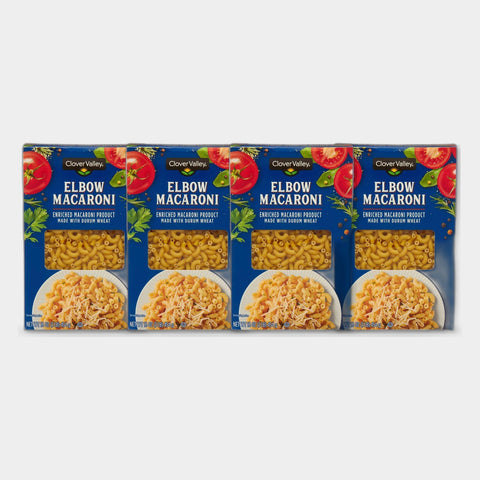 4 Boxes Clover Valley Elbow Macaroni, 16 oz
