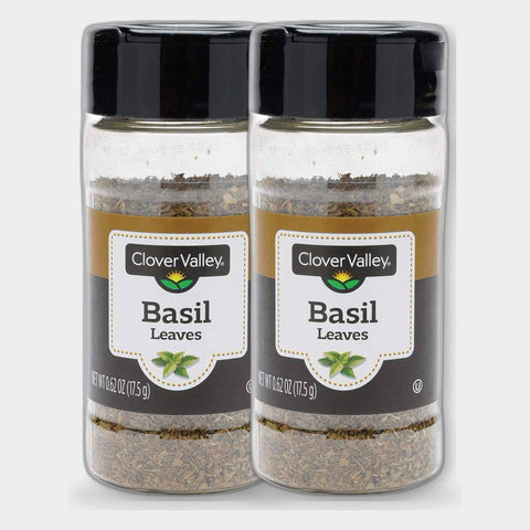2 Jars Clover Valley Basil Leaves, 0.62 oz
