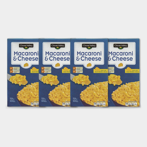 4 Boxes Clover Valley Macaroni & Cheese Dinner, 7.25 oz
