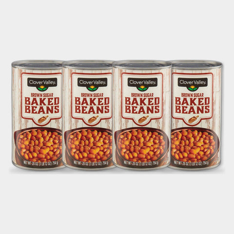 4 Cans Clover Valley Brown Sugar Baked Beans, 28 oz