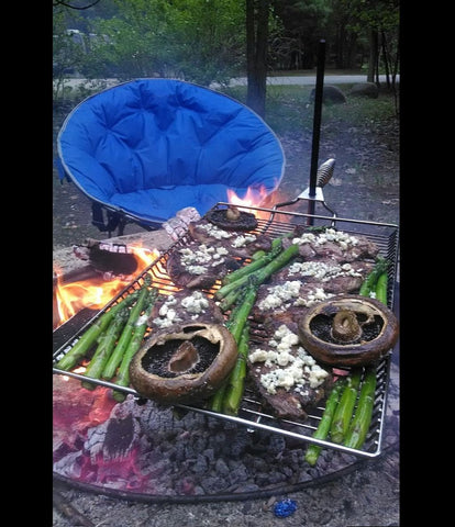 Pole Grill Cooker Campfire Camping Light Weight Camper Stove Grill Pop Up