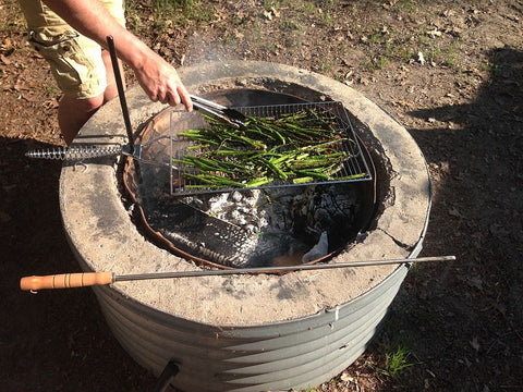 Pole Grill Cooker Campfire Camping Light Weight Camper Stove Grill Pop Up