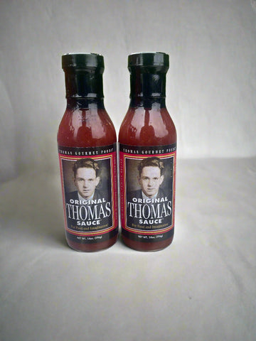 2 BOTTLES Original Thomas Gourmet Foods Sauce 14 oz Steak Fish BBQ