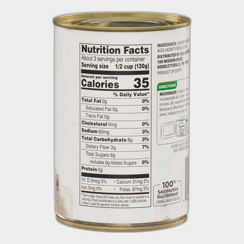 6 Cans Clover Valley Sliced Carrots, 14.5 oz