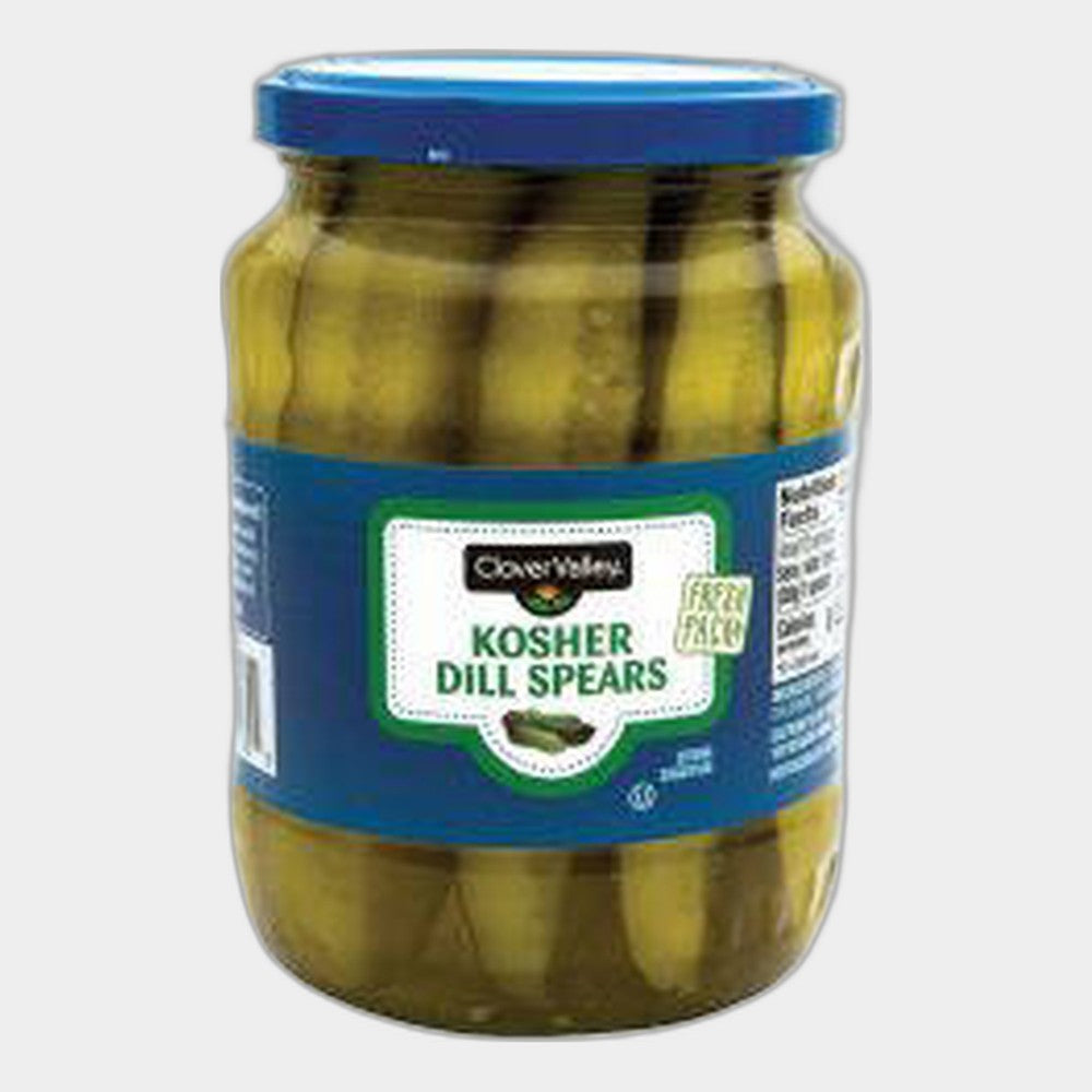 3 Jars Clover Valley Kosher Dill Pickle Spears, 24 oz