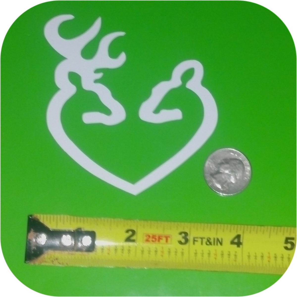 Browning Deer Vinyl Sticker Decal Heart Buck Doe Bow Hunting Rifle Buckhead Gun-19462
