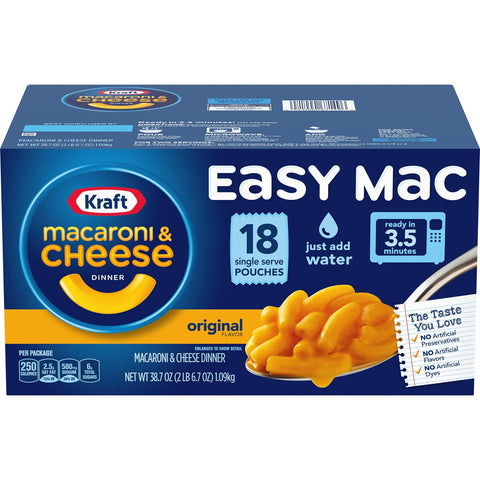 36 BOXES Kraft Easy Mac Microwavable Macaroni & Cheese 2.15 oz Cheesiest