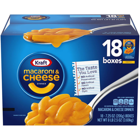 18 Boxes Kraft Original Macaroni & Cheese Dinner 7.25 oz