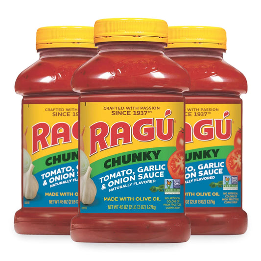 3 Jars of Ragu Chunky Spaghetti Sauce 3 ct, 45 oz