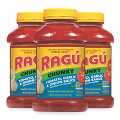 3 Jars Ragu Chunky Spaghetti Sauce 3 ct 45 oz Garden Combo Pasta