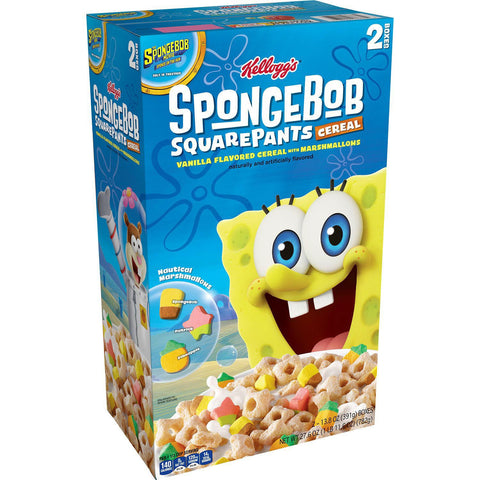 Kellogg's Spongebob Squarepants Breakfast Cereal 27.6 oz - 2 Bags