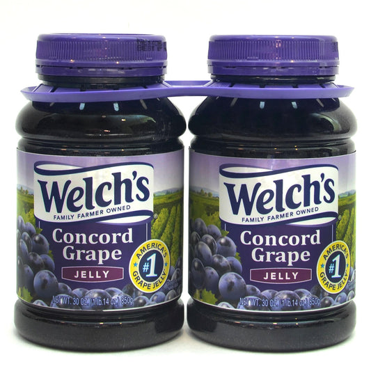 2 Jars of Welchs Concord Grape Jelly, 30 oz