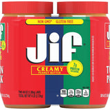 2 JARS NON GMO Gluten Free Jif Extra Creamy Peanut Butter 2 pk 48 oz FREE SHIP