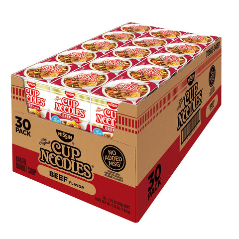 60 Cups Nissin Top Ramen Cup Noodles Beef Flavor Oodles of Soup