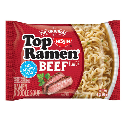 96 Packs Nissin Top Ramen Beef Flavor Oodles of Noodles Soup