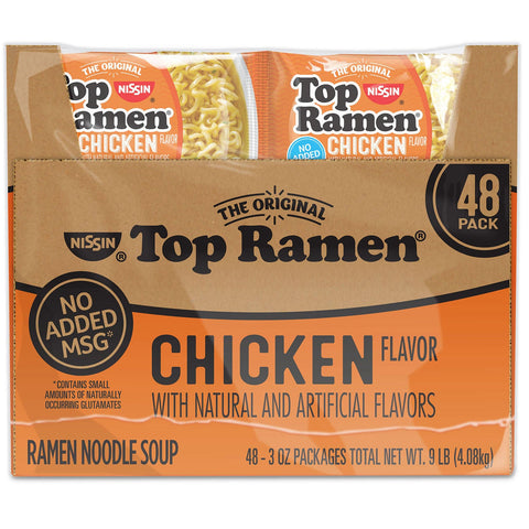 96 Packs Nissin Top Ramen Chicken Flavor Oodles of Noodles Soup