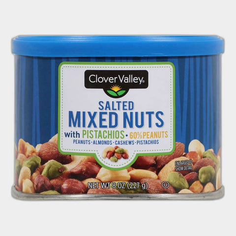 Clover Valley Salted Mixed Nuts with Pistachios, 8 oz