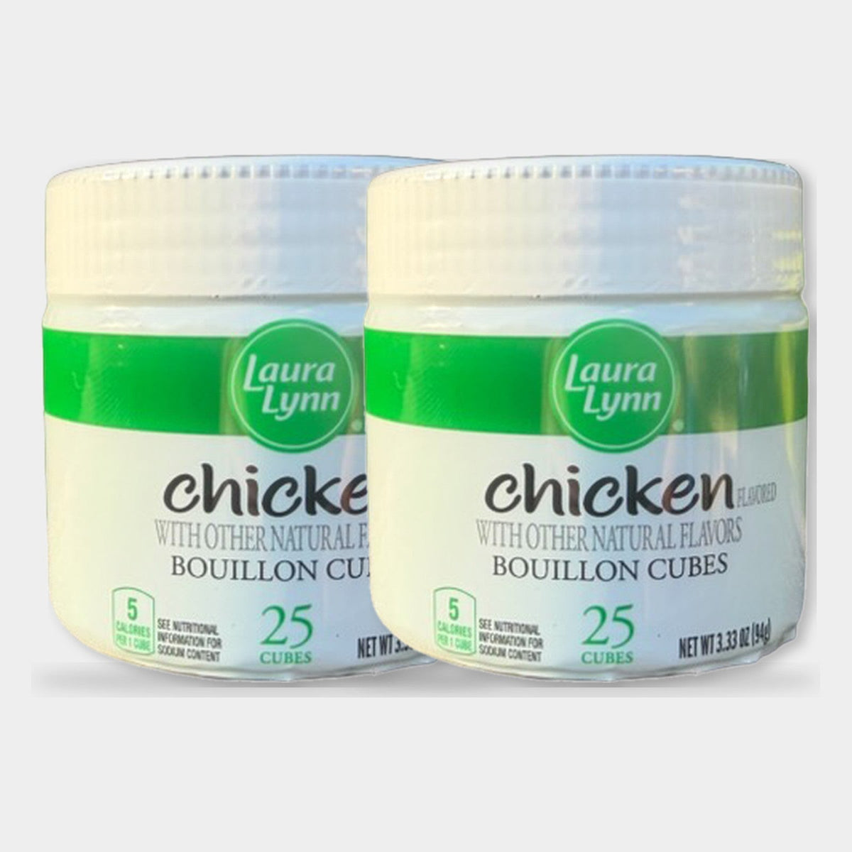 2 Jars Laura Lynn Chicken Bouillon Cube, 3.33 oz