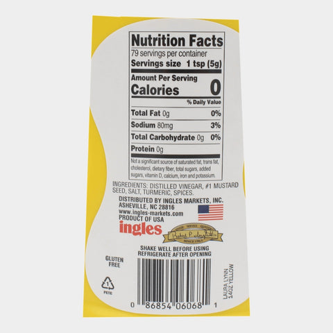 4 Bottles Laura Lynn Yellow Mustard Squeeze, 14 oz
