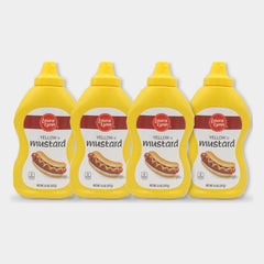 4 Bottles Laura Lynn Yellow Mustard Squeeze, 14 oz