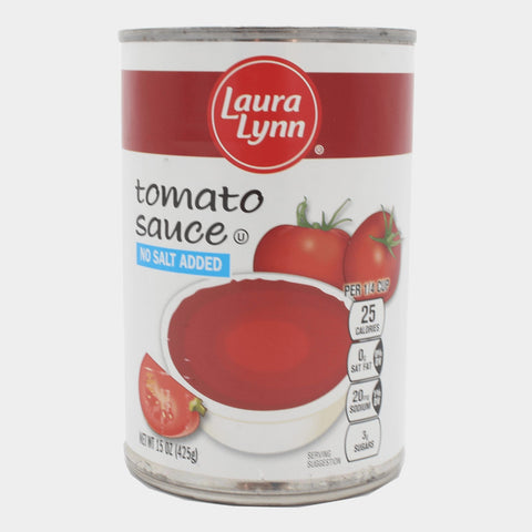 6 Cans Laura Lynn No Salt Added Tomato Sauce, 15 oz