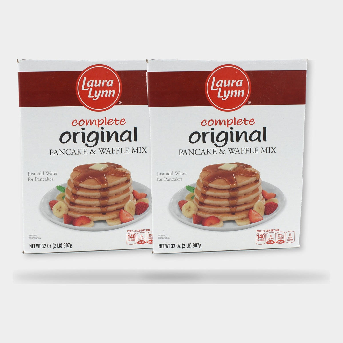 2 Boxes Laura Lynn Pancake & Waffle Mix Complete, 32 oz