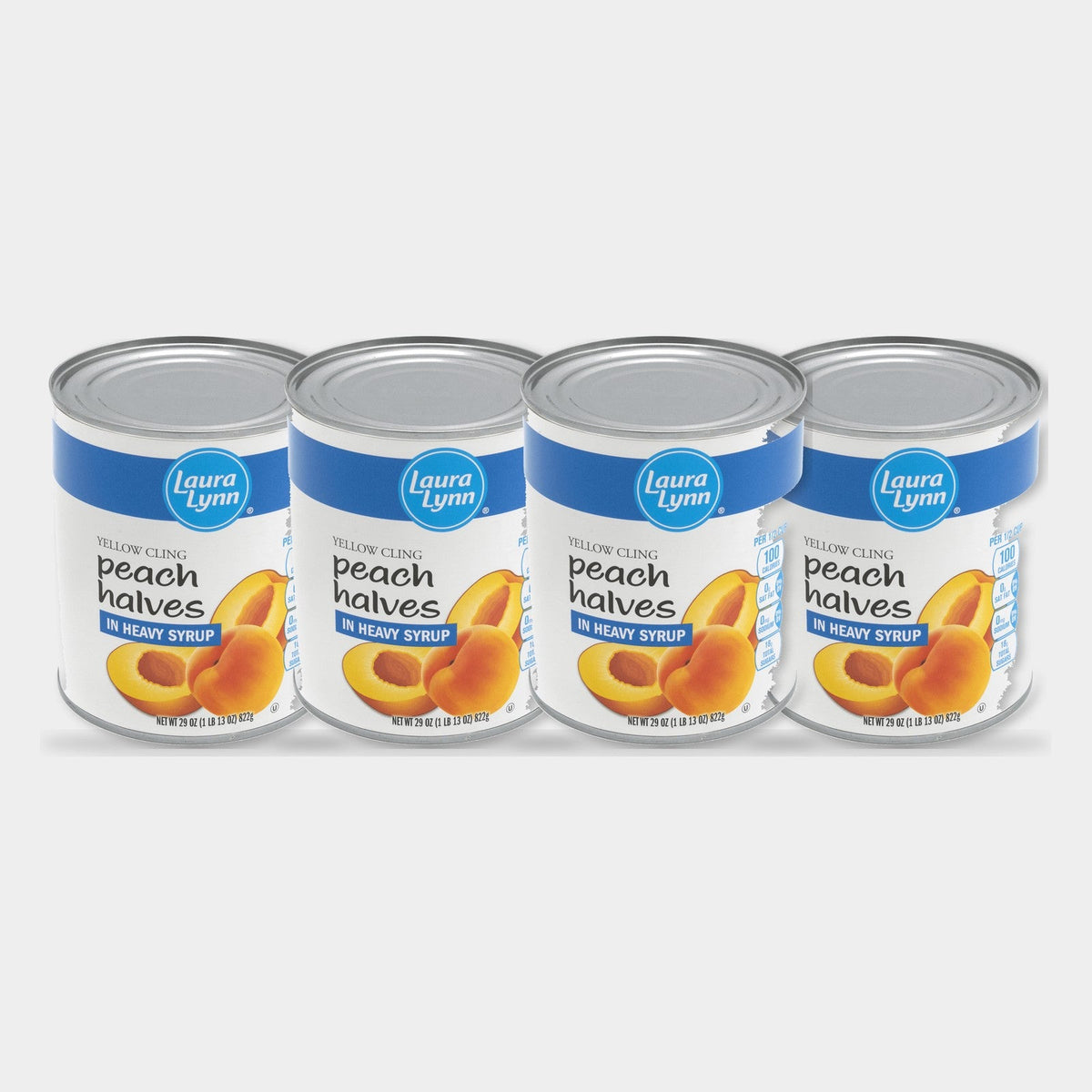 4 Cans Laura Lynn Peach Halves, 29 oz