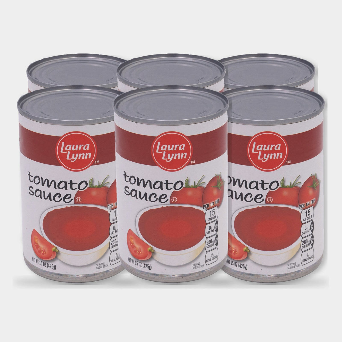 6 Cans Laura Lynn Tomato Sauce, 15 oz