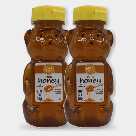 2 Bottles Laura Lynn Honey Bear, 12 oz