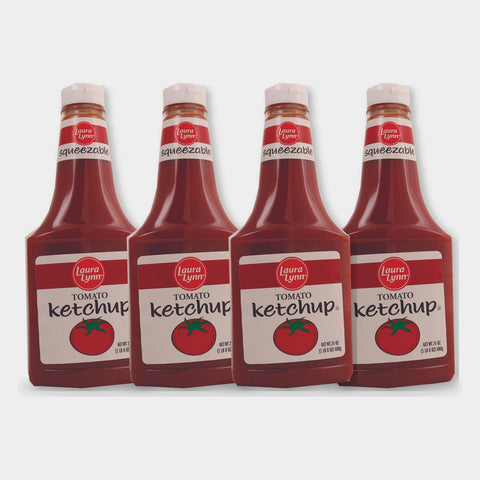 4 Bottles Laura Lynn Squeeze Ketchup, 24 oz