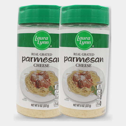 2 Containers Laura Lynn Grated Parmesan Cheese, 8 oz