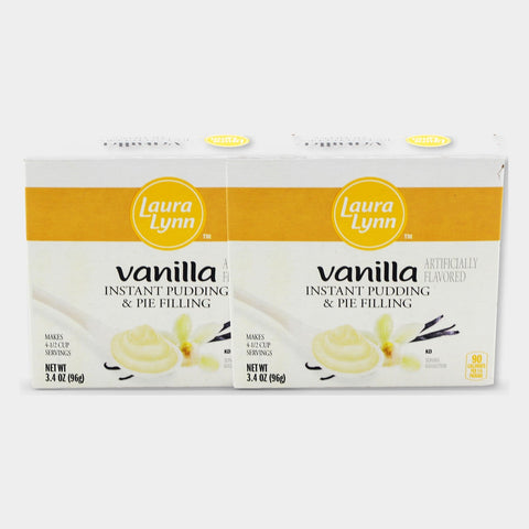 2 Boxes Laura Lynn Instant Vanilla Pudding, 3.4 oz