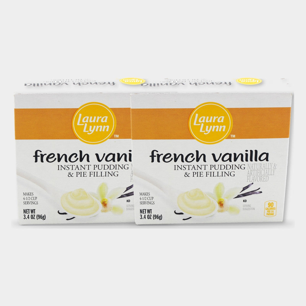 2 Boxes Laura Lynn Instant French Vanilla Pudding, 3.4 oz