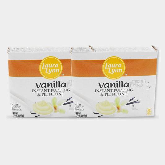 2 Boxes Laura Lynn Instant Vanilla Pudding Family, 5.1 oz