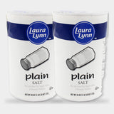 2 Containers Laura Lynn Plain Salt, 26 oz