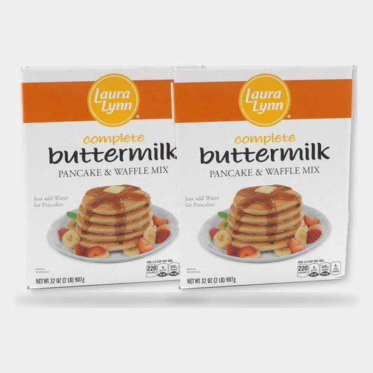 2 Boxes Laura Lynn Pancake & Waffle Mix Buttermilk, 32 oz