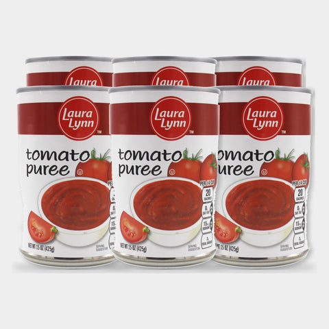 6 Cans Laura Lynn Tomato Puree, 15 oz