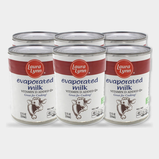 6 Cans Laura Lynn Evaporated Milk, 12 oz
