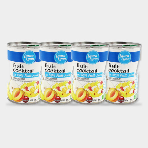 4 Cans Laura Lynn Lite Fruit Cocktail, 15 oz