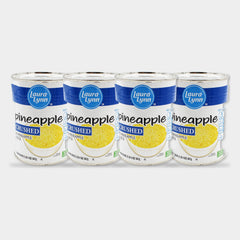4 Cans Laura Lynn Crushed Pineapple in Juice, 20 oz