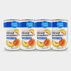 4 Cans Laura Lynn Sliced Peaches, 15.25 oz