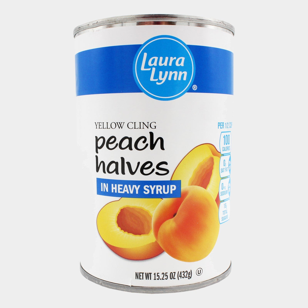4 Cans Laura Lynn Peach Halves Heavy Syrup, 15.25 oz