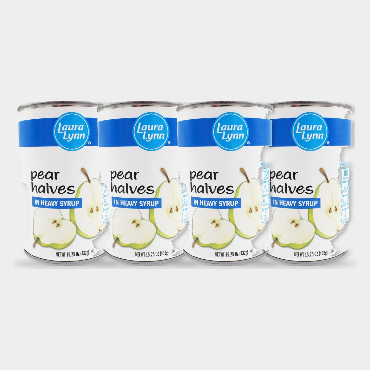 4 Cans Laura Lynn Pear Halves, 15.25 oz