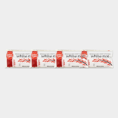 4 Bags Laura Lynn White Rice, 1 lb