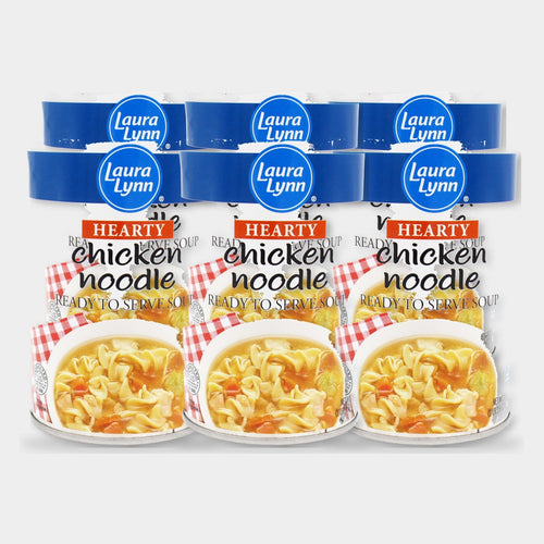6 Cans Laura Lynn Hearty Chicken Noodle Soup, 18.6 oz